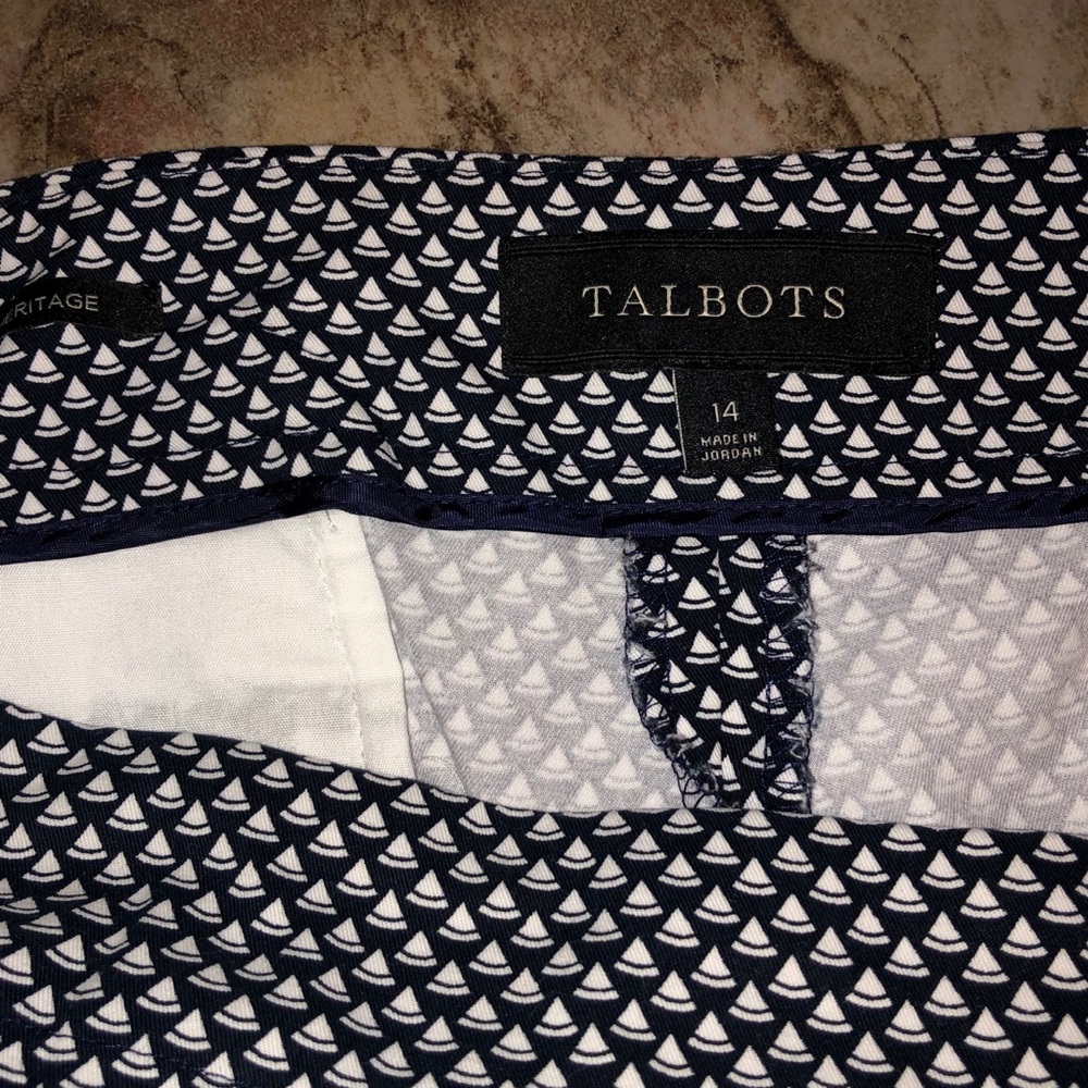 Talbots Heritage Stretch Geometric Pattern Pants - image 3